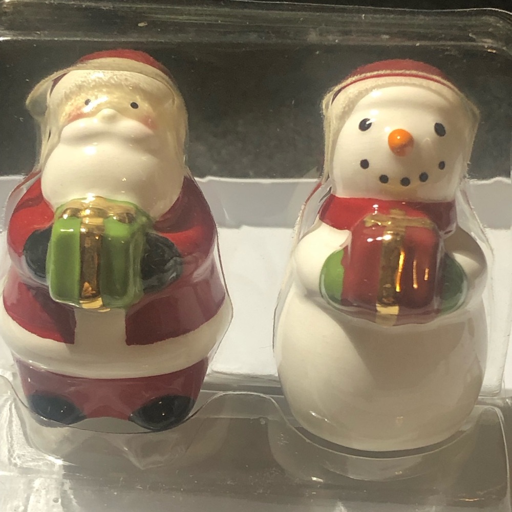 Mini Santa and Snowman Salt and Pepper Shakers